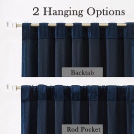 Central Park Moderate Velvet Blackout Window Curtain Panels 84in LongRod Pocket Backtabs for Living RoomBedroom Geo Embossed Trellis WindoTreatment Drape Sets 52inx84inx2, Panel Pairs to Go, NavyBlue
