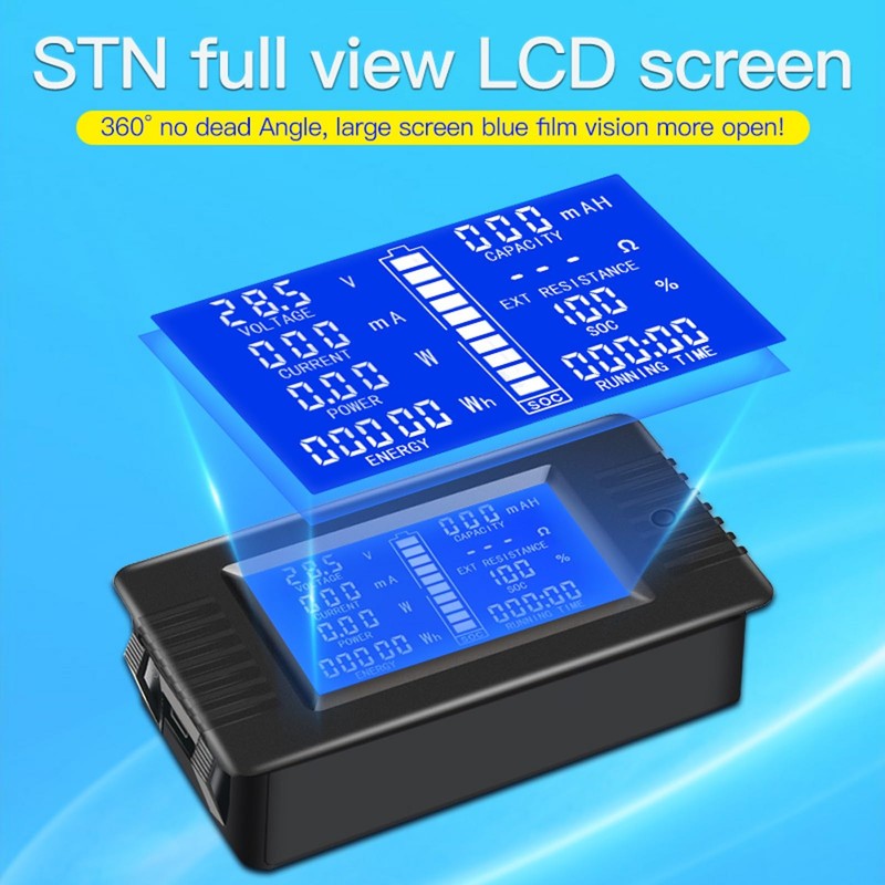 DC 8-120V 0-100A Battery Monitor Digital Current Voltage Power Energy