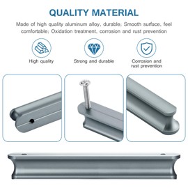 Mynoozi 10 Pack 120mm Long (96mm Hole Centre) Kitchen Cabinet Door Handles Pull, Hardware Drawer Handles, Kitchen Drawer Handles, Cabinet Pulls, Cupboard Door Handles (Grey)