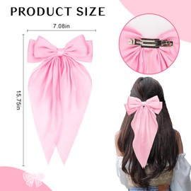 AMCAMI 4 PCS hair clips hair bows for women hair accessories hair clips for styling bows for women hair accessories for girls ribbon for hair coquette accessories hair clips for thick hair（red&pink）
