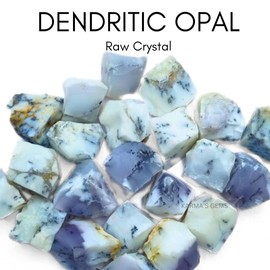 Crystals, Rocks, Jade, Crystals and Healing Stones, Witchcraft Supplies, Healing Crystals, Stones, Healing Stones, Rock Collection, Agate, Raw Stones (Dendritic Opal, 2 Pcs)
