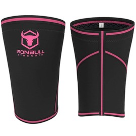 Knee Sleeves 7mm (1 Pair) - High Performance Knee Sleeve Support For Weight Lifting, Cross Training & Powerlifting - Best Knee Wraps & Straps Compression - For Men and Women (Black/Pink, Small)