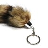 Fox Tail Keyring made from Striped Artificial Hair, Approx. 25
