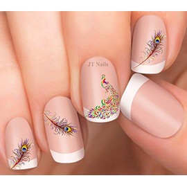 Peacock and Feather Nail Art Decals