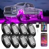 MICTUNING 8Pcs RGB LED Rock Lights Car Underglow Underbody Neon