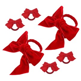 KALLORY 6 Anillos para Servilletas De Tela con Moño Decorativos para Mesa De Comedor Servilleteros con Lazo para Bodas Banquetes Y Reuniones Familiares