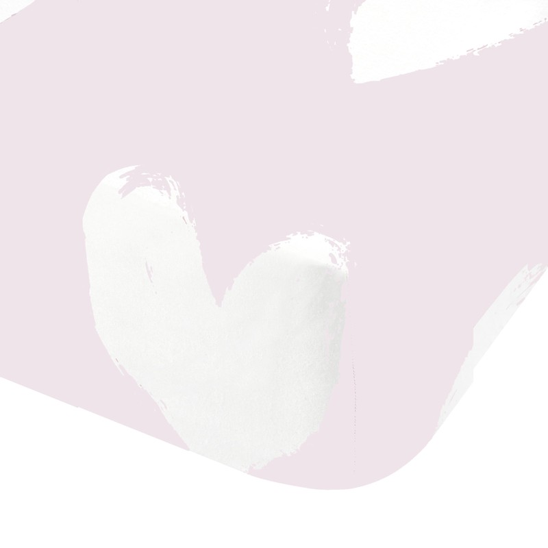 Catherine Lansfield Brushed Cotton Hearts Double Fitted Sheet White Pink