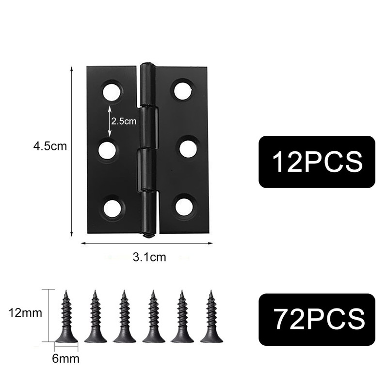 EUZUXU Pack of 12 Folding Hinges 44 mm x 32
