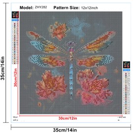 LCOZX Diamond Art Painting, DIY Diamond Art Painting Kits for Adults, Art Insects Paint by Numbers for Adults, Home Leisure, Wall Decoration, Round Diamonds, Pattern Measures 12x12 inch, No.1