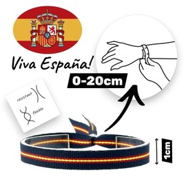 BDM Navy Blue Fabric Spanish Flag Adjustable Bracelet for Men and Women, Ancho 15 centímetros, Fabric