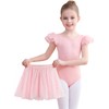 Comfyouth Ballet Leotard for Girls Toddler Shiny Ballet Dress Ruffle