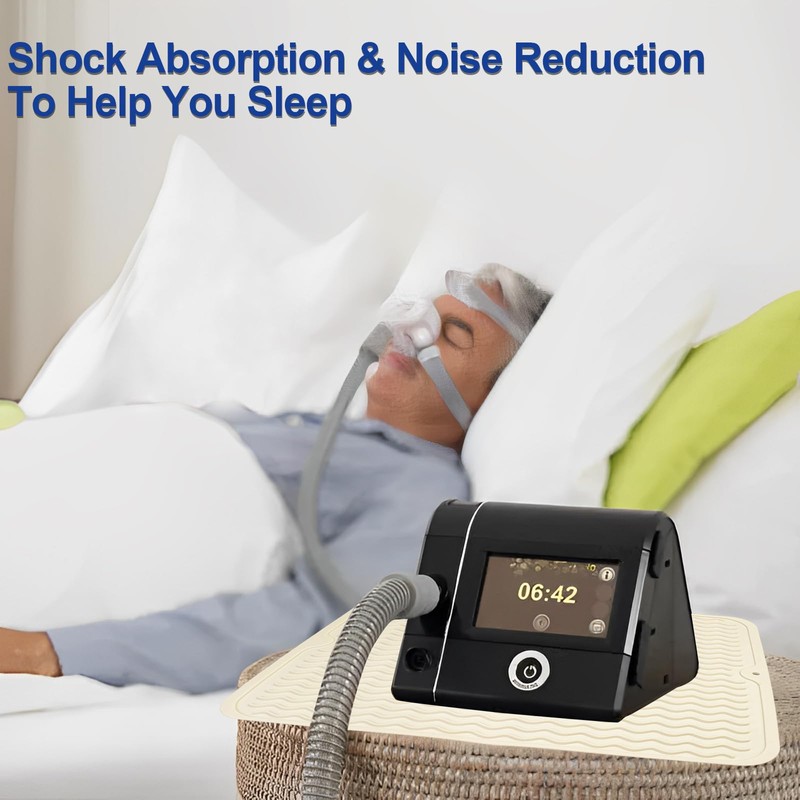 FWUNYVN CPAP Dust Protector Mat, Silicone Mat Prevent CPAP Nightstand