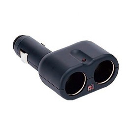 Tsuchiya Yac Car Supplies PZ-722 2-Way Direct Socket Socket Splitter, Black, Length 17.8 cm x Width 9 cm