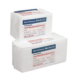 Holthaus Medical Gauze Ypsipad, Compress Non-Sterile Gauze Dressing, DIN EN 14079, 8 Ply, Pack of 100 g/