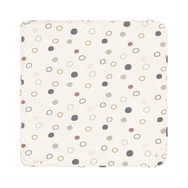 LÄSSIG Baby Cuddle Blanket GOTS Certified Soft Interlock Baby Blanket 80 x 80 cm Circles Off-White