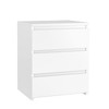 FOTOSOK White Nightstand with 3 Drawers, White Bedside Table Night