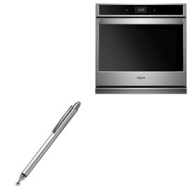 BoxWave Stylus Pen Compatible with Whirlpool Built-in Single Electric Convection Wall Oven (30 in - WOS72EC0HS) - DualTip Capacitive Stylus, Fiber Tip Disc Tip Capacitive Stylus Pen - Metallic Silver