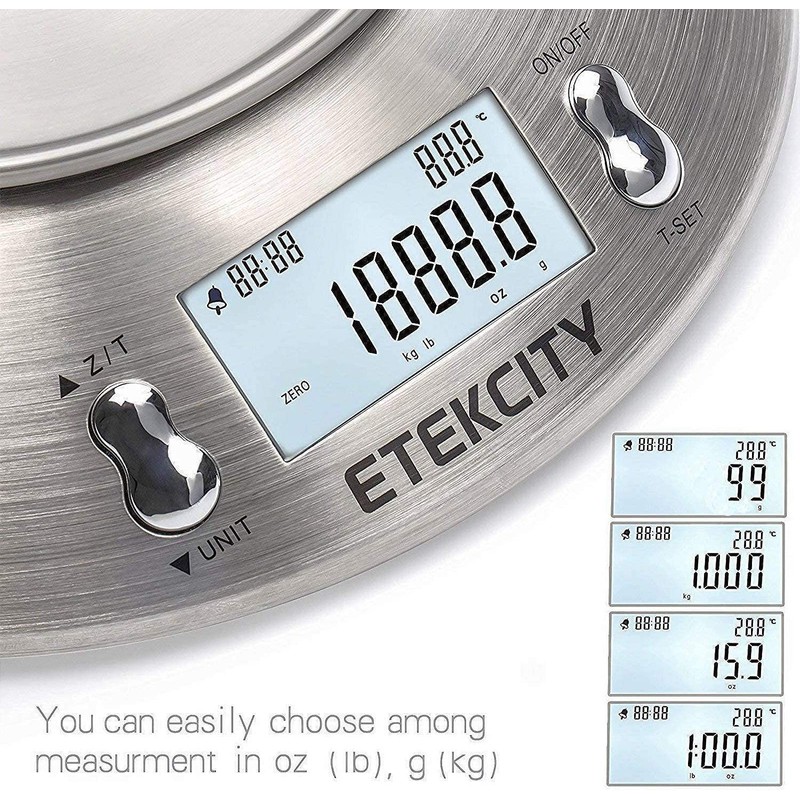 Etekcity Electronic Kitchen Scales with Stainless Steel Mixing Bowl, Timer