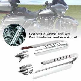 Unbranded Fork Lower Leg Deflectors Shield Cover For Harley Road King Street Electra Glide