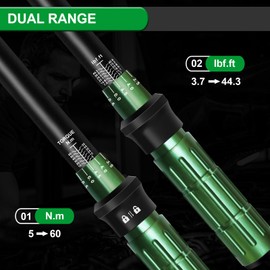 Uharbour Torque Wrench 3/8, 3/8 Torque Wrench 5-60 Nm 0.1 Nm Micro Adjustment, ±3% Error Accuracy Torque Wrench with 72 Teeth, Torque Wrench for Bicycle Motorcycle and Car