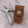 Custom genuine leather multitool sheath belt pouch for leatherman wave
