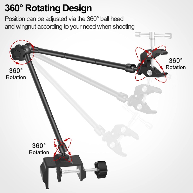 Toolour Helping Hands Soldering Clamp, 19.7” Magic Arm, Flexible Articulating
