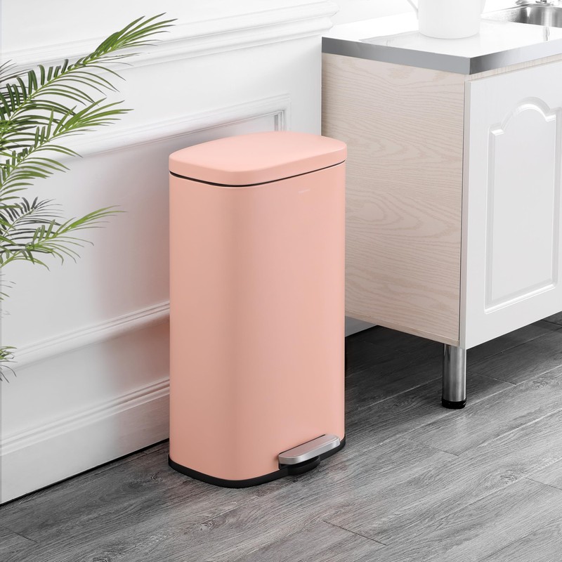 happimess HPM1011F Curtis 8-Gallon Step-Open Trash Can, Fingerprint Resistant, Modern,