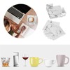 Marble Coasters for Drinks, 6PCS Square Marble White PU Leather