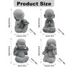 VIKKSAER Cute Buddha Statue, Sandstone Smiling Sculptures Home Feng Shui