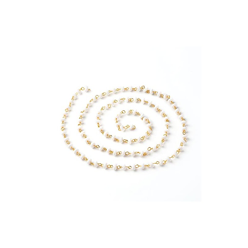 COGCHARGER 5 Strands White Clay Bead Chains Polymer Clay Bead