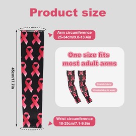Lyreh 2pcs Ribbon Arm Sleeves, Durable Elastic Compression Arm Sleeves Practical Accessorie (Pink, Black)