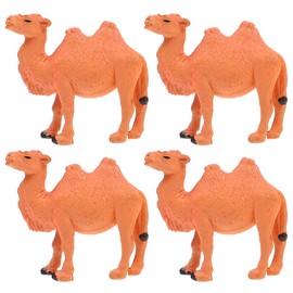 TOYANDONA 4PCS Hand Painted Camel Figurines, Camel Figurines Hand Painted for Table Desktop Cake Toppers