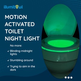 IllumiBowl Toilet Night Light, As Seen On Shark Tank, Multi-Color, Universal Fit, Battery Powered Motion Sensor Night Light, Bathroom Gadgets, Potty Training LED Toilet Light, Pack of 2