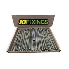 Box 50 - AJFixings Timber Hex Head Exterior Green Decking Frame Fixing Screws (100mm)