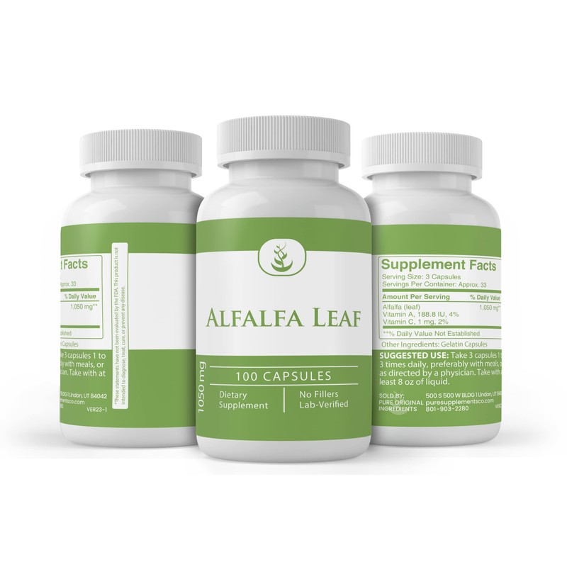 Pure Original Ingredients Alfalfa Leaf, (100 Capsules) Always Pure, No