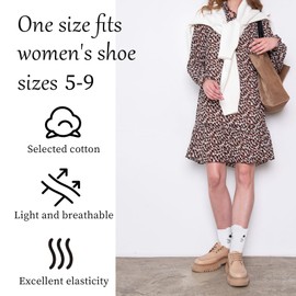 Lusofie 5 Pairs Cat Socks for Women - Funny Cute Cat Paw Print Ankle Socks - Soft Comfortable Animal Sock Gift - One Size Fits Most Women US 5-9