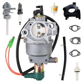 Carburetor Carb for Wen Power Pro 56551 56680 56682 5000 5500 6800 7000E 9000E R390 389CC 390CC 13HP Generator with Spark plug Fuel Shutoff Valve Line Gasket
