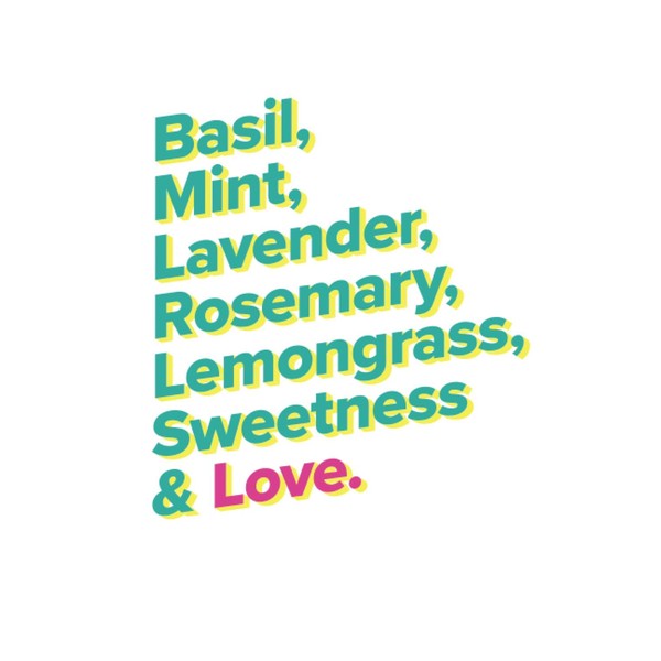 Notebook – Basil, Mint, Lavender, Rosemary, Lemongrass, Sweetness & Love.