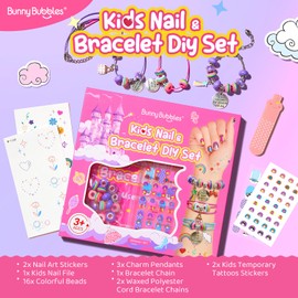 BUNNY BUBBLES Kids Make-up DIY Series Kit for Girls Gifts-Makeup Toy Set for Kids Gift for 7 8 9 10 11 12 Year Old Girl's Party Cosmetic,1 Layer, Mermaid Blue