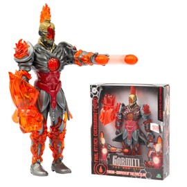 Gormiti GRV073 Articulated Figure 27 cm Gormiti with Light Attack Model Fire - Fireon for Ages 4 and up, Multi-Colour