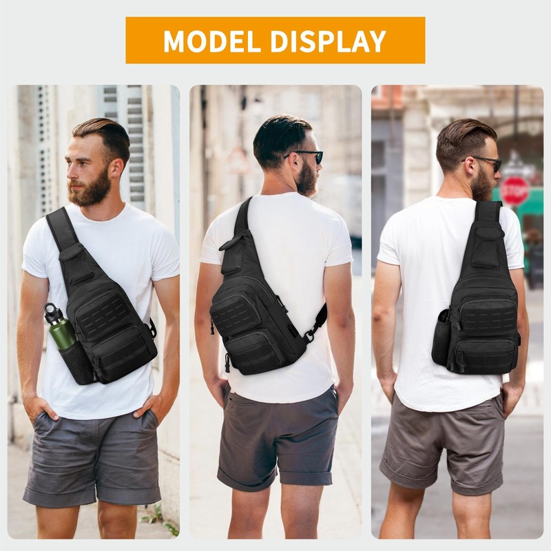 Explokit Tactical Sling Bag Small Shoulder Backpack Molle Chest Pack