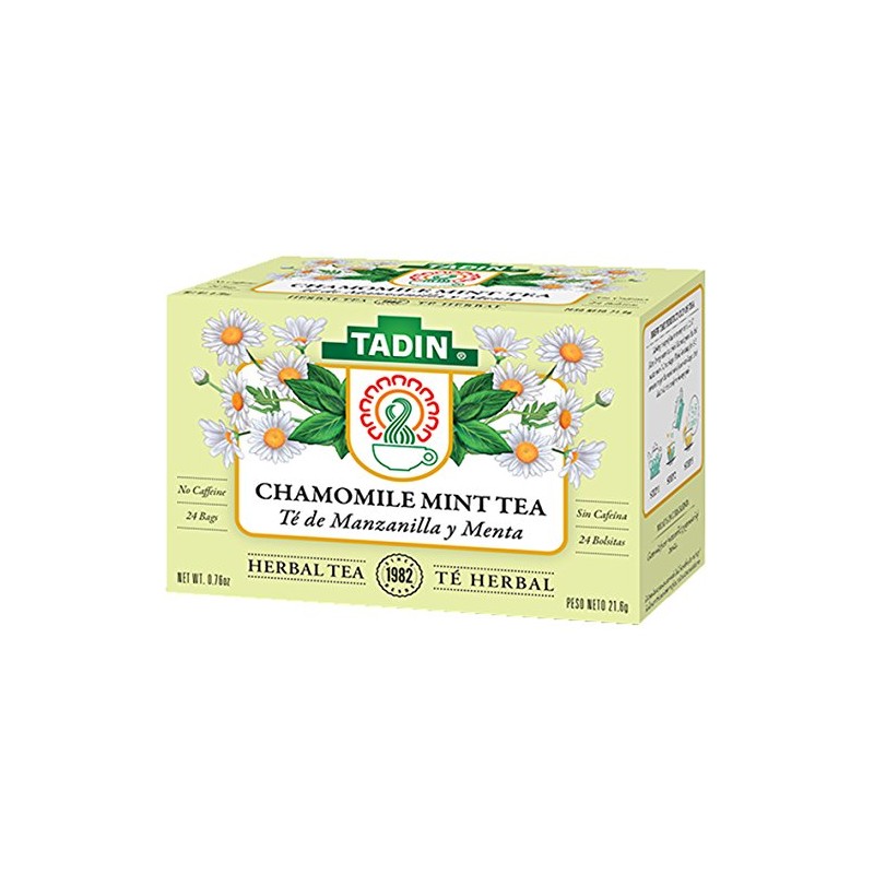 Tadin Chamomile Mint Herbal Tea - no Caffeine, 24 Tea