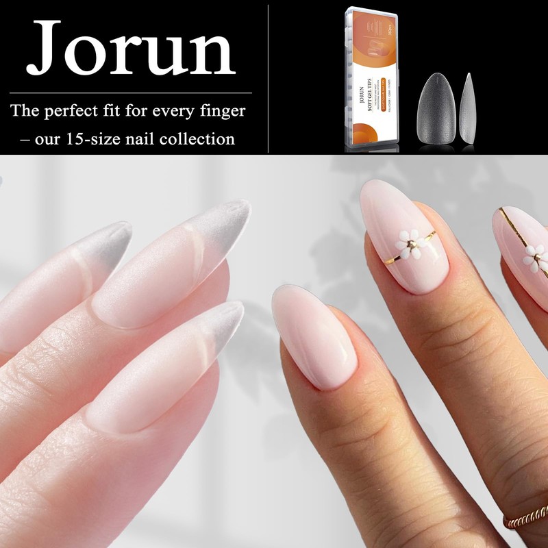 Almond Nail Tips 360PCS Short Nail Tips Nail Extensions Matte