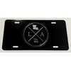 Diamond Etched State of Louisiana LA Car Tag Black Metal