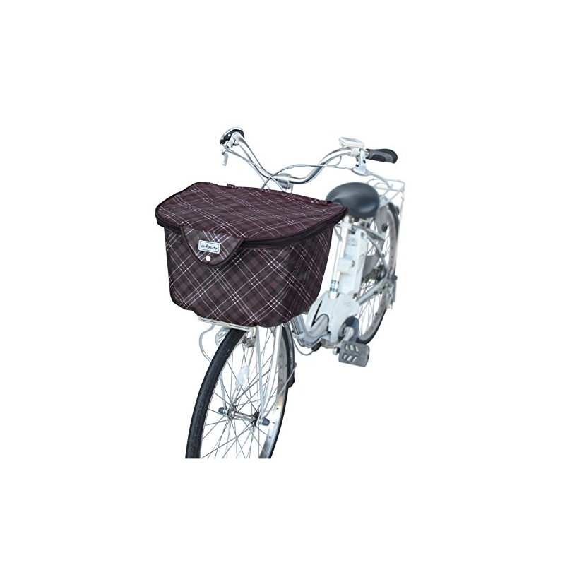 MARUTO(マルト) Thick 2-Tier Check Front Basket Cover, Check Brown 35032