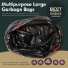 PAMI Large 30-Gallon Drawstring Trash Bags [35-Pack, Black] - Multipurpose