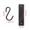 SHYSBV S Hooks with Leather Loop, Black Metal Hooks for