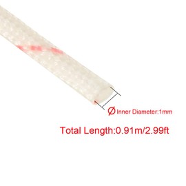 sourcing map 10pcs Fiberglass Heat Shield Sleeve 1mm(1/16-inch) ID x 2.99ft High Temperature Resistant Shielding Sleeve