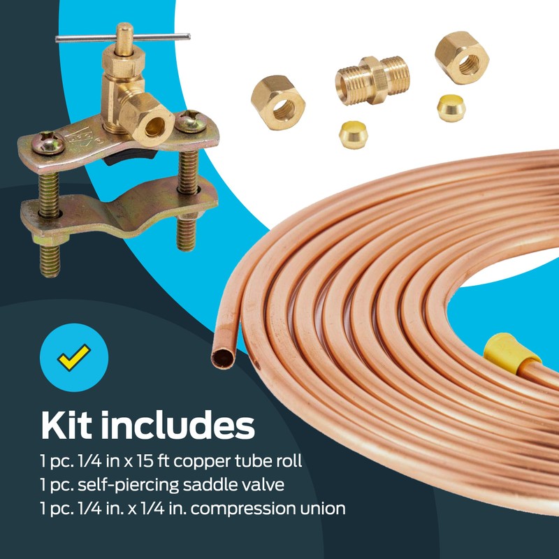 Eastman Ice Maker Installation Kit, 1/4 Inch x 15 Foot