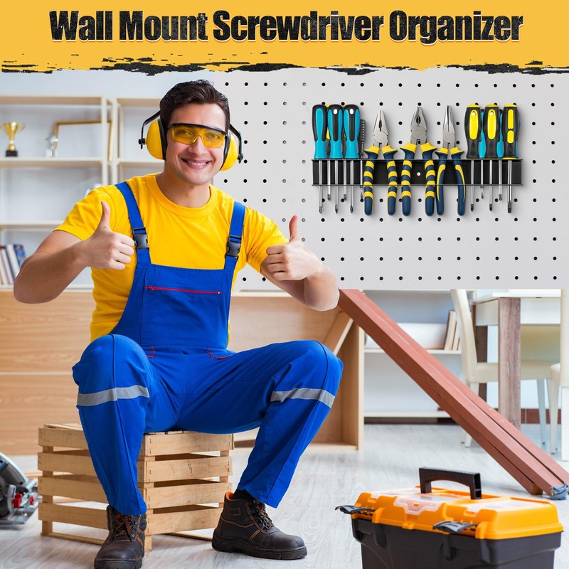 Otoolling 2 Pack 15.75 Inch Screwdriver Organizer Heavy Duty Wall